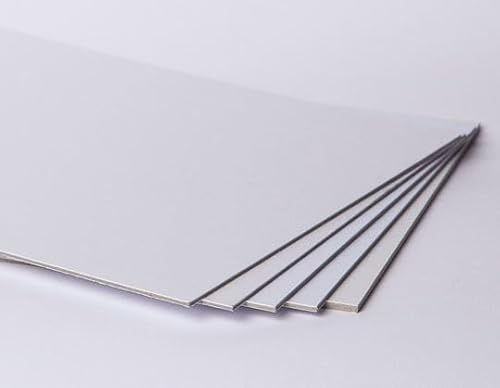 5 Stck Zuschnitte stabile 3mm Doppel Wellpappe beidseitig Weiss 50x70 cm