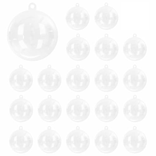 vidaXL Juego de Esferas de Navidad 25 pcs Ø 8 cm, Adornos navideños Transparentes, esferas Festivas, Bolas Modernas, toques Elegantes, Ornamentos Minimalistas