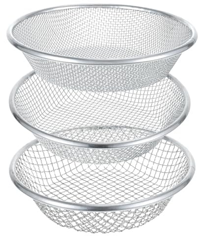 Rainmae 3 Stück Gartensieb 30 cm Sieblochgröße 3 6 10 mm Robust und rostgeschützt Erdsieb Metall Kompostsieb für Erde Steine Kompost und Sand