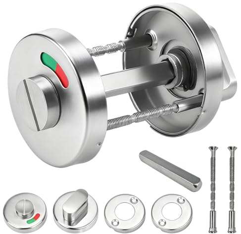 TTYSHIP® Rosace WC avec Indicateur de Reçu, Rosace WC avec Indicateur D'occupation Rouge et Vert en Acier Inoxydable pour Salle de Bain et Toilettes