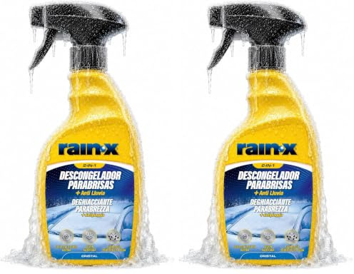 Rain-X Scheiben-Frostschutz - Enteiser und Regenabweiser 2-in-1 – entfernt EIS und Schnee - Wasserabweisende Schutzschicht - einfache Anwendung - 500 ml (Packung mit 2)