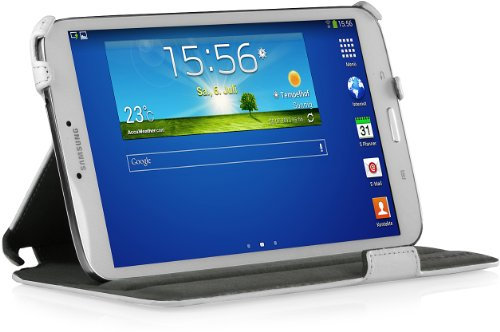 StilGut UltraSlim Case, Funda con función de Soporte para el Original Samsung Galaxy Tab 3 8.0, Blanco