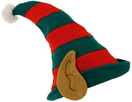 Gifts 4 All Occasions Limited SHATCHI-767 Jungen oder Mädchen Schule Weihnachtsparty Elf Pixie Santa's Helper Mütze mit Ohren, mehrfarbig