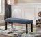 Roundhill Furniture Biony Esszimmerbank aus Stoff mit Nagelkopfbesatz, Blau