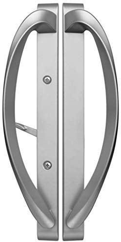 Rockwell Security Modena - Juego de manijas contemporáneas para puerta corredera, color gris niebla para agujeros de tornillo CTC de 3-15/16 pulgadas y puertas de 1-1/2 pulgadas a 1-3/4 pulgadas de