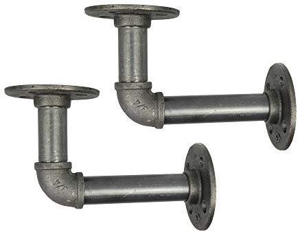 Natural Goods Berlin 2X Regalhalterung Schöneberg | 3/4 Zoll Eisen Rohr Regalhalter, Pipe Regalträger Vintage, Industrial Wandregal L - Form (für 22-30cm Regalbretter, Industrial)
