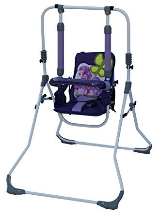 2in1 Kinderschaukel Babyschaukel Babywippe Zimmerschaukel Gartenschaukel Indoor Baby Schaukel und Hochstuhl in einem Sicherheitsgurt mit Bügel kompakt zusammenklappbar Drinnen Draußen