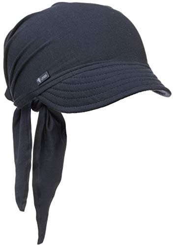 Lipodo Bandana Cap mit Schleifenbindung Damen - Sonnencap Handmade in Italy - Kopftuch mit Schirm - Visor One Size (54-60 cm) - Sommercap aus Baumwolle - Mütze Frühjahr/Sommer dunkelblau One Size