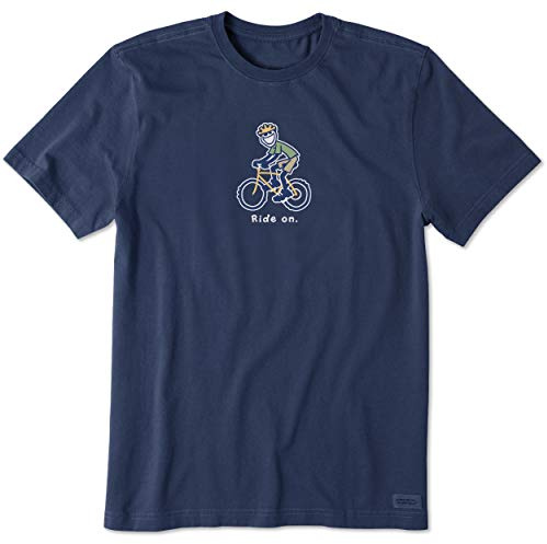 Life is Good Men's Bike Jake Vintage Crusher Tee, Darkest Blue - XL