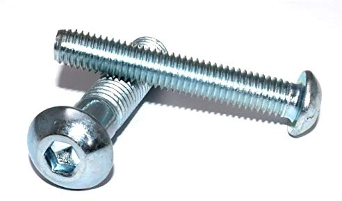 Flachkopfschrauben mit Innensechskant M6x10 DIN 7380-1 Stahl verzinkt 10.9 Stückzahl 25 Linsenkopfschrauben Linsenschrauben Rundkopfschrauben Flanschschrauben