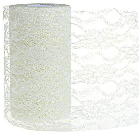 TsunNee Tischläufer Spitze Blumen 15cm x 22m Spitze Stuhlschärpe Tütütütü Spitze Spitze Schleife für DIY Hochzeit Party Tischdekoration Kunst Handwerk