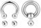 Rajnard 2 Stück PA-Ringe Kreisförmige Innengewinde Hufeisen-Piercing und Spring Action Captive-Perlenringe CBR 6G 12 mm mit Ersatzkugeln 316L Surgical Steel Body Piercing Jewelry