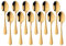 Meisha Cucharillas de té de acero inoxidable, juego de 12 cucharas de pulido con espejo, aptas para lavavajillas, color dorado