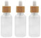 Happyupcity 3PCS 50ML 1.7oz Empty Clear Glass Essential Oil Dropper Bottles Jars Vials with Eye Glass Dropper and Bamboo Head Cosmetic Makeup Storage Containers Perfume Travel Holder Dispenser
