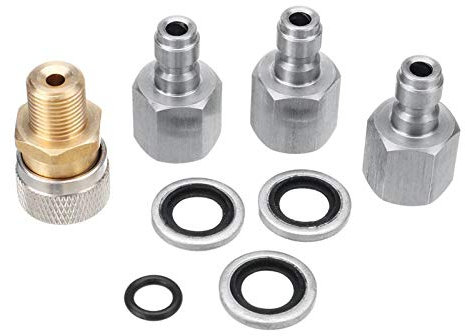 1/8 Inch BSP Quick Release Coupler, Quick Release Coupler Fittings Charging Adapter Kit with 3pcs Plugs(Size:4pcs/Set)
