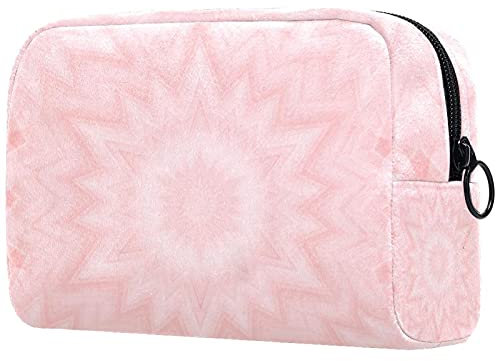 Kulturbeutel Reise Kulturtasche Blassrosa Kaleidoskop Fühlt Sich weich an Kosmetiktasche Verfassungsbeutel Duschbeutel für Damen & Herren für Reisen Pflegeprodukte Makeup 18.5x7.5x13cm