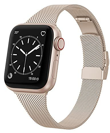 EDIMENS Metal Strap Compatible with Apple Watch 38mm 40mm 41mm 42mm(Series 10) Narrow Classic Stainless Steel Replacement Band for iWatch Series 10 9 8 7 6 5 4 3 2 1 SE Sport Edition Men Women