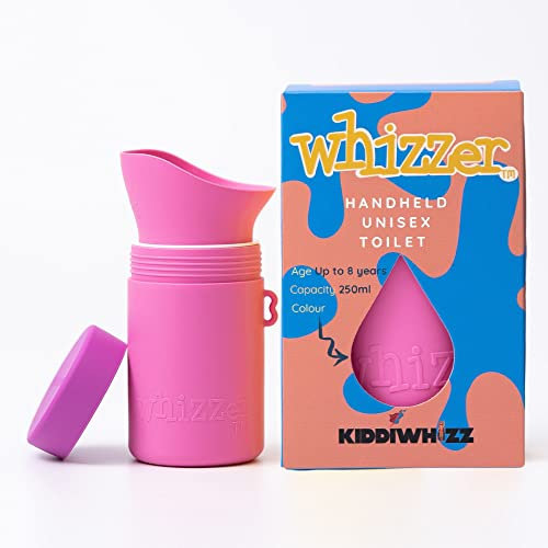 KIDDIWHIZZ Portable Toilet/Travel Potty Holiday Essentials for Kids - Ideal for Potty Training, Camping, Car Journeys & Travel - Unisex Silicone Pee Bottle - Portable & Leakproof - 250ml