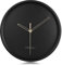 Lafocuse Metall Minimalistische Schwarz Wanduhr Lautlos, Modern Wanduhr Wohnzimmer Ohne Zahlen, Ohne Tickgeräusche für Schlafzimmer 30cm