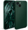 Moozy Minimalist Series Silikon Hülle für iPhone 13, Dunkelgrün - Mattes Finish, Dünne, Leichte, Weiche TPU-Handyhülle Schutzhülle Case Cover