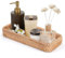 Doafoce Bandeja Decorativa Rectangular, Cesta de Almacenamiento de Mimbre, Tejida A Mano, para Cocina, Baño, Dormitorio (28 x 11,5 x 4cm)
