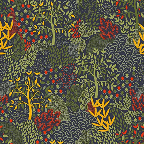 VEELIKE Papel Pintado Hojas Tropical Papel Autoadhesivo Pared Flores Papel Adhesivo para Muebles Vintage Papel Tapiz Floral Acuarela Fotomural Papel de Pared Decorativo Salon Dormitorio 44.5cm×300cm