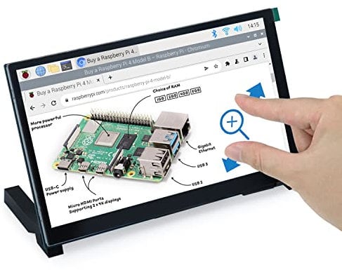 Freenove 7 Inch Touchscreen Monitor for Raspberry Pi 5 4 B 3 B+ A+, 800x480 Pixel IPS Display, 5-Point Touch Capacitive Screen, Driver-Free MIPI DSI Port