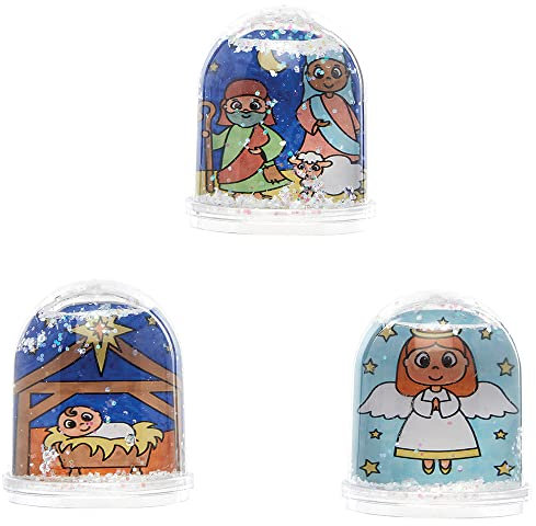 Baker Ross FX297 Bolas de Nieve para el Belén - Paquete de 4, Manualidades para Niños