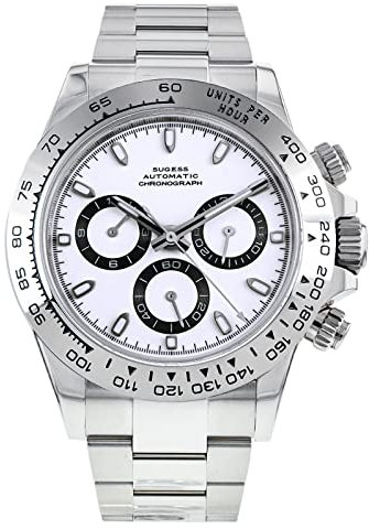 Sugess DanDong 7750 Herren-Armbanduhr, Chronograph, Weiß, silber, SU005DAY