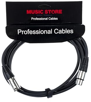 MUSIC STORE Mikrofonkabel XLR, Mikrokabel mit XLR 3 Pol female/male Steckern und versilberten Kontakten, Kabellänge 3 m, XLR Standard