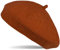 styleBREAKER Damen Feinstrick Baskenmütze mit dezentem Streifen Muster, Winter, Barett, Béret, Franzosen Mütze 04024200, Farbe:Cognac