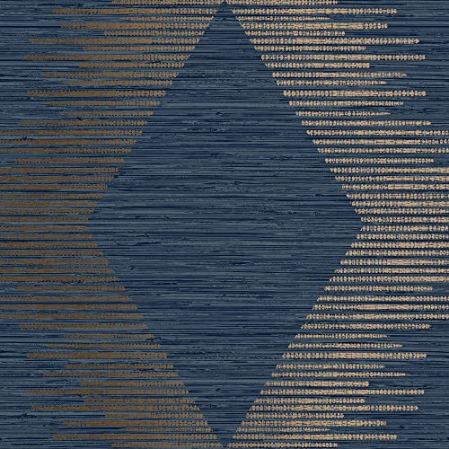 Superfresco Easy Navy & Copper Serenity Large Scale Geometric Wallpaper | Paste The Wall | Navy Texture | Eco-Friendly
