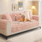 Kaninchen Plüsch Sofabezug L Form 1/2/3/4 Sitzer Sofa Überzug Ecksofa U Form, Neue Universelle rutschfeste Sofaschoner, Superweiche SofaÜberwurf aus Kunstpelz für Wohnzimmer(Rosa, 70 * 150 cm)