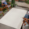 Jimri Alfombra para Interior y Exterior, Resistente a la Intemperie, para balcón, terraza, jardín, salón, Cocina, Resistente, Resistente a los Rayos UV y al Agua, tamaño 120 x 160 cm, Color Blanco