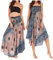 JENJON Femme Robe Imprimé Fleurie Ete Boheme Jupe Style Ethnique 2 en 1 sans Manche Plage Strap Wrap Taille Unique C-Rose