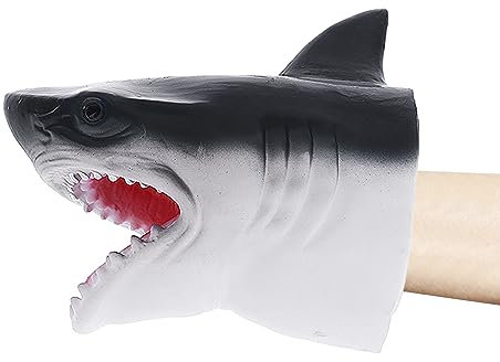 JIAHG 7 Zoll Realistische Hai Handpuppe Tierhandpuppen Hand Shark Spielzeug Kinder Spaß Spielzeug Handpuppe Spielzeug Realistischer Haikopf für Kinder Geschenk