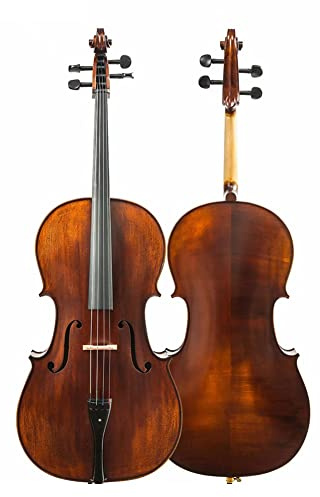 4/4 Cello, handgefertigtes Cello aus massivem Holz, Fichtenholzdecke, Ahornrückseite für hochwertige, professionelle Bühne (Farbe: A)