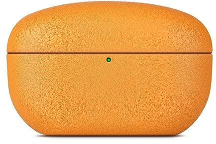 DucKey Genuine Leather Case For Sony WF-1000XM5, Earphones Portable Protective Cover (Color : Orange)