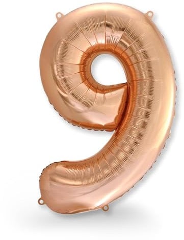 FUNXGO® Ballon Anniversaire 9 ans - Ballon Numéro 9 Or Rose Géant - Ballon Chiffre Hélium pour Anniversaire Enfant, Fête Garçon Fille, Décoration Festive Spéciale
