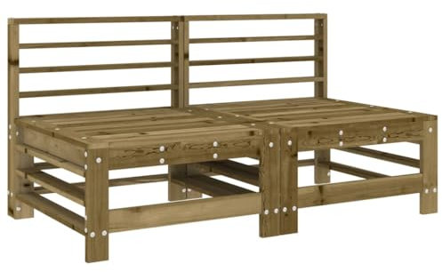 vidaXL Garten Ecksofa 2 STK., Modular Gartenmöbel, Sofa Lounge Sessel für Garten Terrasse Balkon, Gartensofa Gartensessel, Kiefernholz Imprägniert