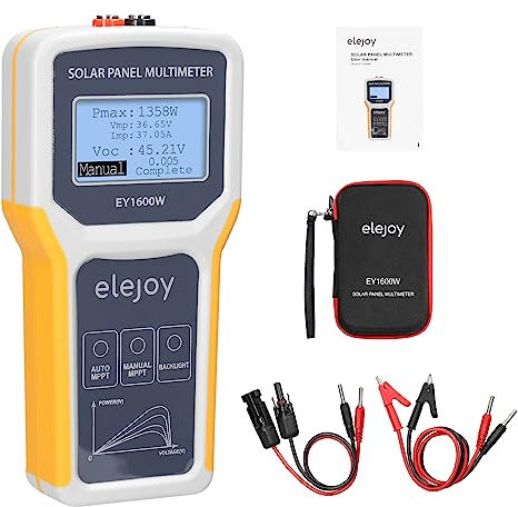 SIUKE Photovoltaic Panel Multimeter,Multimetro per pannello fotovoltaida 1600 W Tester MPPT per pannello solare Dispositivo per test di tensione a circuito aperto Tensione massima del punto di pote