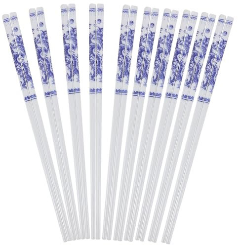 MILISTEN Cerámico 10 Pares Palillos de porcelana azul y blanca palillo de la cena del hogar palillos de ramen caseros palillos de ceramica palillo de comida delicada porcelana china