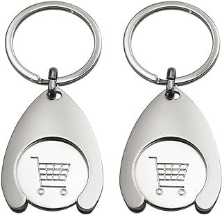 Kiuiom Einkaufswagen-Token,Auto-Schlüsselanhänger,Einkaufswagenchip,2 Stück Einkaufswagen-Schlüsselanhänger Metallmünzen Token-Schlüsselanhänger Trolley-Token Einkaufswagen-Tool
