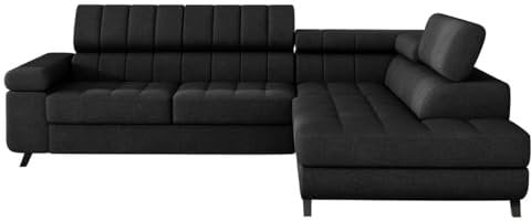 Mirjan24 Ecksofa Kaspro, Eckcouch mit Schlaffunktion und Bettkasten, Polstersofa, Couch, L-Form Sofa Wohnlandschaft, Polsterecke, Polstergarnitur, Bettsofa (Velo 637, Seite: Rechts)