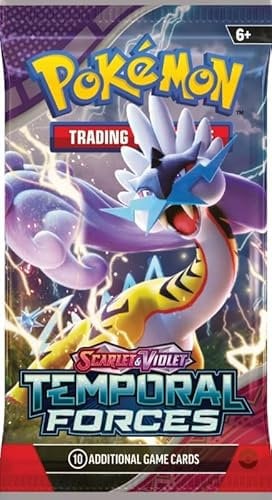Pokémon TCG Scarlet & Violet Temporal Forces Booster Packs x4 | Chance to Find EX, Double Rare or Legendary Pokémon | Great Gift for Fans & Collectors | Pokemon Cards Pack