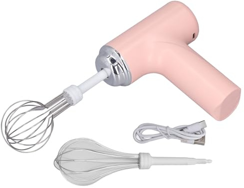 Kabelloser elektrischer Handmixer für müheloses Rühren – perfekt für Sahne, Salatdressing und mehr – stilvolles lila Design (Rosa)