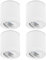 Sweet Led Aufbaustrahler aus Aluminium - 4x Deckenspots 7W 3000K warmweiß - LED Aufbauspot weiß matt Rund - Aufbauspot GU10 80x84 mm – Aufputz 230V schwenkbar