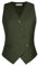 Belle Poque Business Style Anzug Weste für Damen Elegant V-Ausschnitt Taschentuch Saum Westen Dunkelgrün M