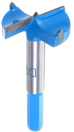 sourcing map Forstner Drill Bits 1-9/16 inch / 40mm Hex Shank 3/8 inch, Carbide Forstner Bit Woodworking Hole Opener Cutter Tool for Wood Drilling/Cabinet Hinges, Blue