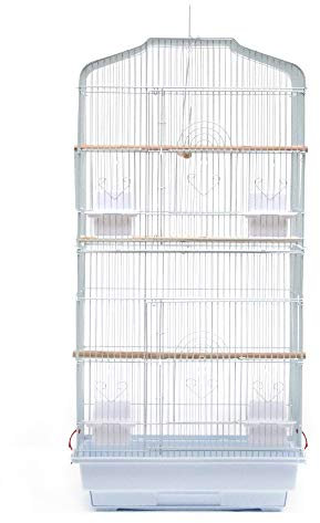 Vogelkäfig,Vogelvoliere,Voliere,Vogelhaus,Papageienkäfig,Tierkäfig,Käfig,Sittichkäfig,Vogel,Nagerkäfig,klein Metall Vogelvoliere,für Nymphensittiche, Papageien, Tauben, Sittiche, Finken(46*36*92cm)